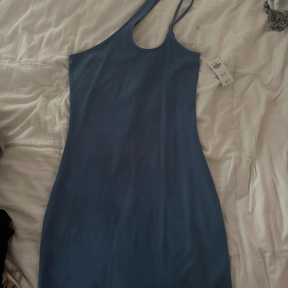 NWT abercrombie & fitch asymmetrical one-shoulder ponte mini dress - Picture 6 of 7
